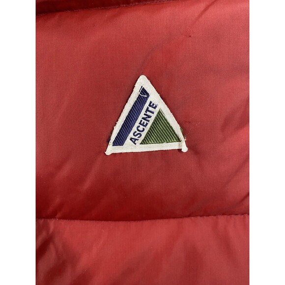 Vintage Ascente Down Puffer Vest Mens Small Red Blue Outdoor Ski Puffy 80s USA - Picture 10 of 14